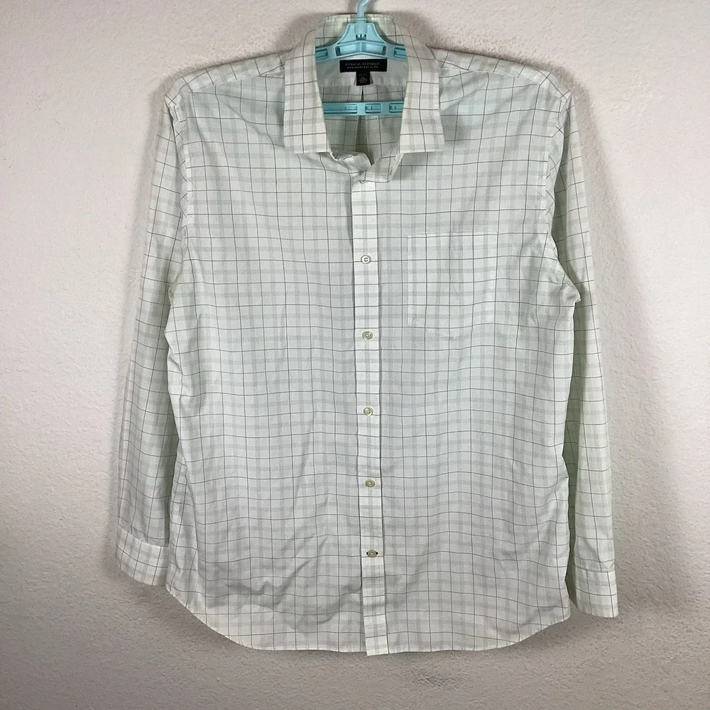 Banana Republic Mens Button Up Shirt Sz XL 17-17.5 Long Sleeve Plaid Excellent
